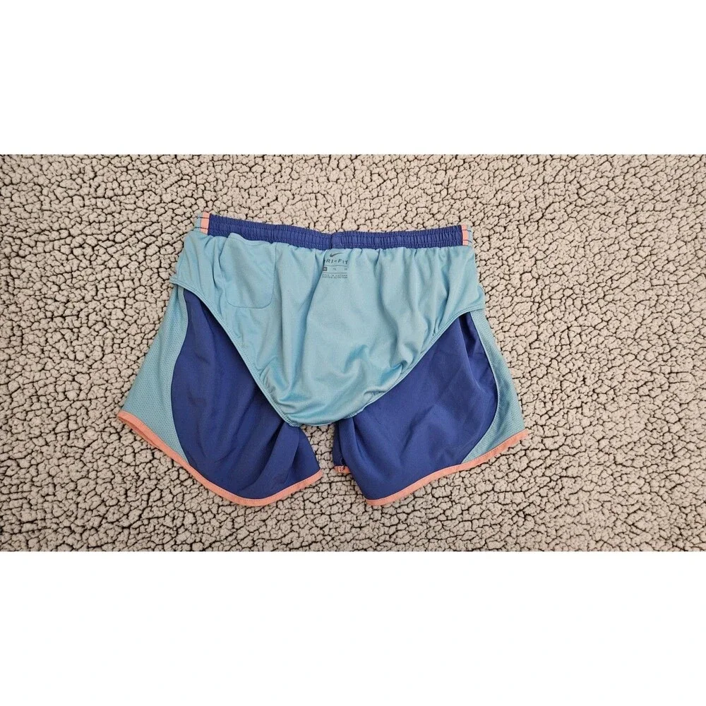 Nike Girls XL Blue Pink Dri-FIT Tempo Running Athletic Shorts Mesh Trim Built-In